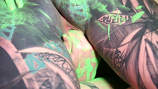 Tattooed Dreadhead Teens Dildo & Color Play