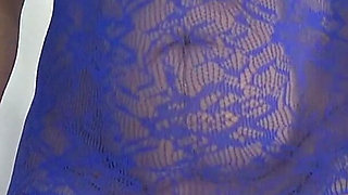Solo of a Hairy MILF in a Blue Suit