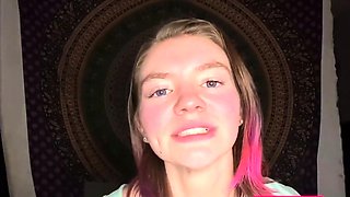 Smoking Weed Brunette Babe Counts Down to Cum