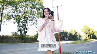 Public Agent featuring Ara Mix's blowjob sex