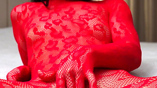 I Love This Fishnet Bodysuit so Much That When I Put It on, I Can't Help but Touch My Pussy.