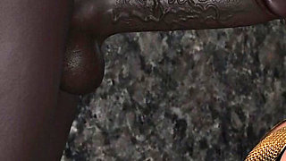 Bimbo Blonde Nailed by a Neighbor's Black Oldman