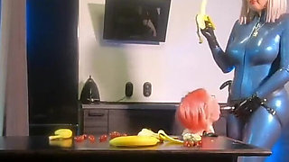 Romantic Sexual BDSM Morning of 2 Lesbian Girls in Latex Rubber