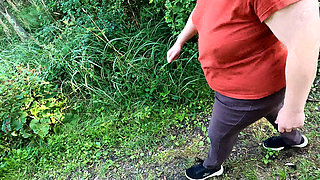 While Hiking Her Naked Breasts Punished