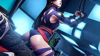 Psylocke Gets Pounded by Monster in Hardcore 3D Action