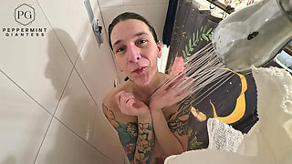 6.7 Tall Amazon Shower Routine POV Overhead Giantess Goddess