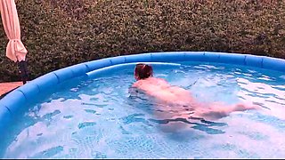 SSBBW floating and shaking in the pool! slow motion! by