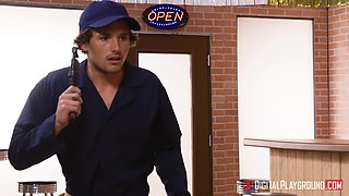 Tiffany Watson's Wild Blonde Passion Explodes in Wet Kitchen Heat