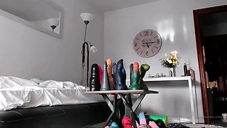 Big Boobed Blonde Masturbates With A Dildo In The Bathroom