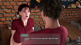 Horny Stepmom Having 3some Fun in Cafe