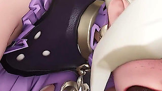Mercy in Kitty Cosplay - How Tight She Is for BBC - Overwatch Porn
