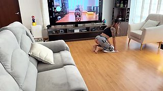 Stepdaughter Rides Dildo on Robot Vacuum! Horny Teen Winter Steph Fucked by Stepdad in Taboo Family Sex
