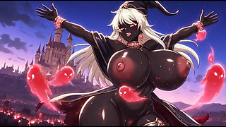 Dark sorcerer girl dance in her castle (Ai animation)