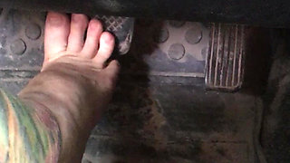 I Press the Gas and Brake Pedals in Car