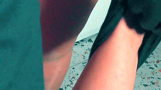Dirty Sock Gag Hand Over Mouth - Stepmom Punishes Skinny Stepdaughter in the Kitchen