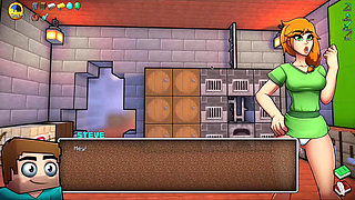 Hornycraft Minecraft Parody - Alex Gives Steve the Best Handjob Ever for Emeralds