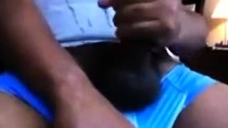 Hung Black Stud Strokes His Big Cock