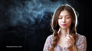 Sexy Russian Girl Smoking Cigarette Slow Tease