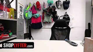 Sweet and naive thick breast young kandii gets messy facial cumshot for stealing a bounty card - shoplyfter