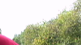 Busty MILF in Sunglasses Rides a Big Black Cock on the Red Sofa