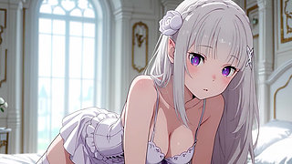 Emilia gives you her wet pussy Re:Zero hentai