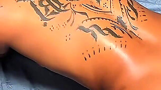 POV: Oiled Ass, Back Tattoo, Horny Brunette and a Mouth Full of Cock - Perfect Combination!