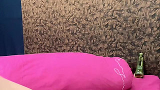 Seductive cleavage of a woman with a finger