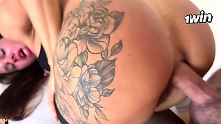 Anal creampie cowgirl, giant butt latina - tough sex,