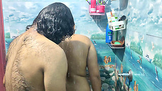 Hot Couple Bath Romance in Bathroom