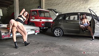 Conny Dachs Enjoys Redhead's Fiery Payment in Car