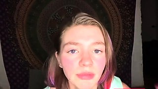 Smoking Weed Brunette Babe Counts Down to Cum