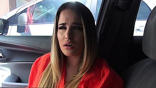 Cute Big Tits Step Sister Gives Me the Best Car Blowjob