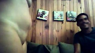 French Threesome Blowjob on Webcam (No Sound)