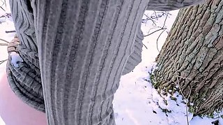 Snow Spanking: Outdoor BDSM Punishment with Bouncy Tits Action