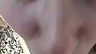 Brunette Beach Slut Shaves Her Pussy
