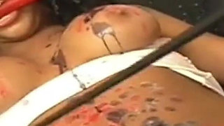 Big Tits Amazing Ass Brazilian Samba Model Tit Busting Cruel Nipple and Naval Punishment and Hot Candle Wax