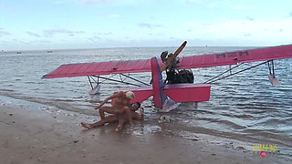 Passionate Fucking on the Beach with a Stunning Blonde with Big Tits