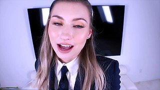Schoolgirl uniform, suck off, missionary pov