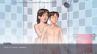 Busty Indian Stepmom Handjob in Shower - Creampie Sex with Step Son