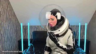 Miss_Fetilicious Astronaut Breath Play in Space – Latex Catsuit & Mask Solo