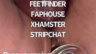Closeup Extreme Anal and Pussy Pumping. Stretching with My Favorite Glass Toy.