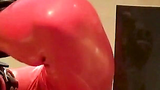 Latex Domestic Slave: Gagged, Restrained & Dripping Everywhere