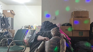 MOLLY is enjoying herself rubbing her genitals dancing to party music in her nice satin dress.