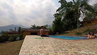 Armyproductions: Naked Pool Seduction - Outdoor Sex With My Colombian Friend
