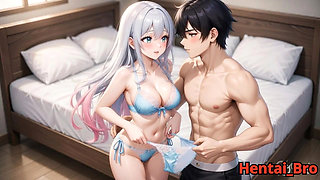 Sensual Silver-Haired Couple - Intimate Bedroom Passion