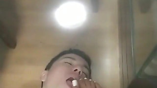 Foot Slave Under Tha Table