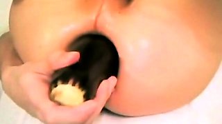 Twink Fucks Himself with a Giant Eggplant