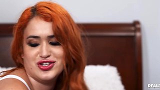 Oily Rub To Tits-Out Tug Part 2: Interracial with BBC James Angel and Hairy Pussy Redhead Nia Bleu