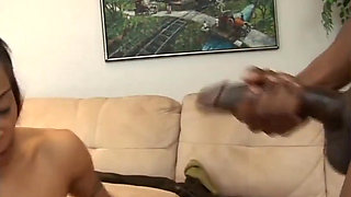 Sexy ebony babe loves huge cock