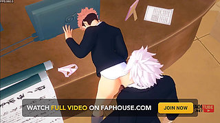 Jujutsu Kaisen Yaoi - Yuuji Fucked by Gojo on a Table